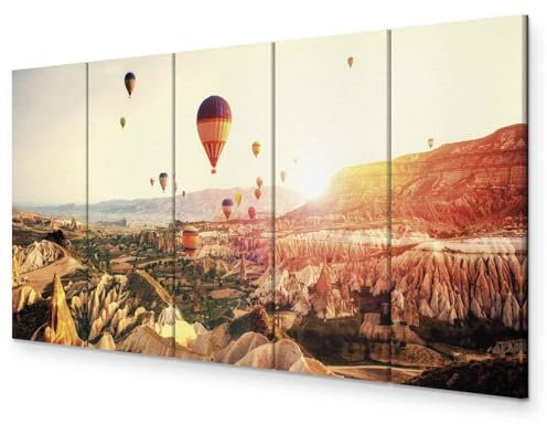 murando - Akustikbild Landschaft 5 tlg - Bilder Akustikschaum Schallschutz Wand Deko Kunst Akustikpaneele Wandpaneele Schalldämmung Wandbild Schallabsorber Akustikplatten Natur Ballon c-B-0301-b-m