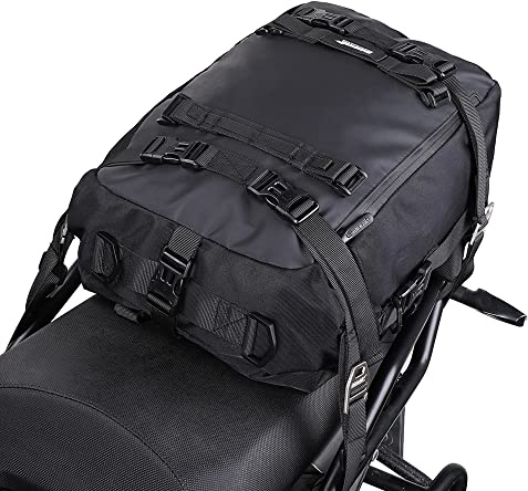 Rhinowalk Motor Saddle Bag Motorcycle Pannier Bag Waterproof Multifunctional Rear Rack Trunk Seat Bag (Black 20L)