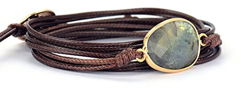 ZOSOJONA Women Wrap Bracelet Boho Natural Jasper Crystal Stone Beads Strand Bracelets