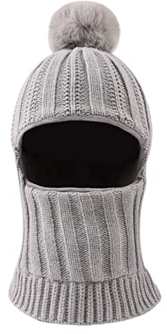 XIAOHAWANG Baby Wintermütze Jungen kindermützen Winter Polarfleece Winddicht Kälteschutz Strickmütze Jungen Warm Beanie Mit Bommel für Kinder Baby