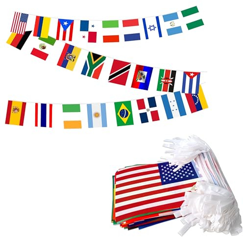 LUSEOAN 224 Different Countries International String Flags Banner of the World Small Mini Bunting Banners for Grand Opening,Bar,School Office,Sports Events,International Festival Decorations,All Countries Flags,220 Feet