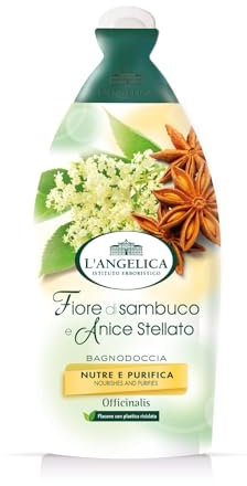 L'Angelica Officinalis, Bagnodoccia Fiori di Sambuco e Anice Stellato, Nutre e Purifica, Pelle Vellutata e Tonica, Senza Parabeni, Siliconi e OGM, 500ml