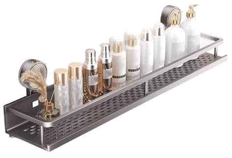 lesulety Duschkorb Saugnapf Dusch Organizer Ohne Bohren Badablage Ohne Bohren Shower Shelf No Drill Dusche Ablage Duschregal Duschhalterung Für Shampoo Saugnäpfe,60cm