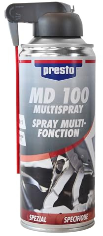 Presto MD 100 Multi-Spray 400ml, Schmierstoff, Rostlöser, Schmiermittel, Kriechöl, Universalöl, Multifunktionsspray - entfernt Öl, Teer, Wachs und Kleberrückstände
