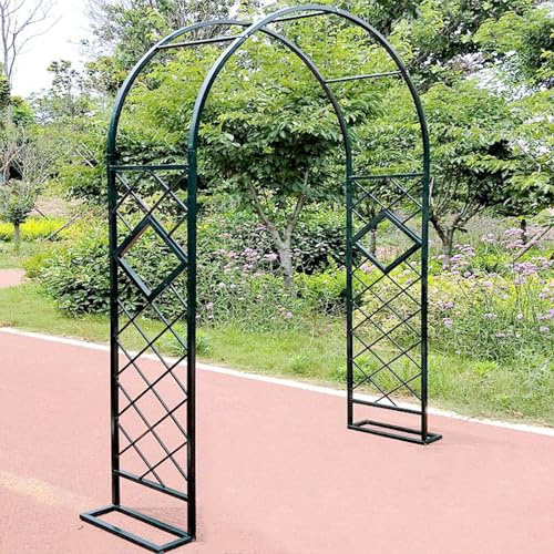 Gartenbogen Metall Torbogen Wetterfest Rosenbogen Breit 140CM 180CM 200CM 220CM 260CM 280CM 300CM 340CM Rankhilfe Rankgitter Rosengestell Rankbogen Für Rankpflanzen (Color : Schwarz, Size : 200x230x