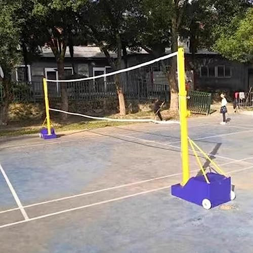 Volleyballnetz für den Außenbereich, höhenverstellbar, für Kinder und Erwachsene, 1,5-2,1 m, Robustes Badminton-Kombi-Set für Hinterhöfe mit Nylonnetzen, Metallstangen und Rollbasis