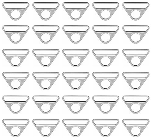 GVPOELR Dreieck Schnalle Versteller, 30Pcs D Ring Triangel, Metall D-Ringe Halbringe für DIY Handtasche, Geldbörse Hardware, Schlüsselband