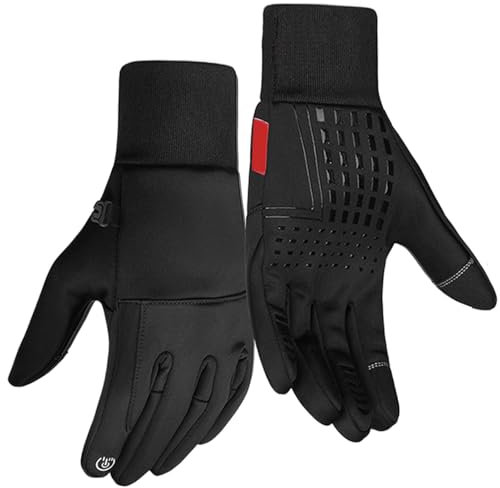 Goowafur Winddichte Fahrradhandschuhe, Touchscreen-Fahrradhandschuhe | Warme Outdoor-Fahrradhandschuhe - Winddichte Manschetten-Design, wasserdichte Sporthandschuhe für kaltes Wetter