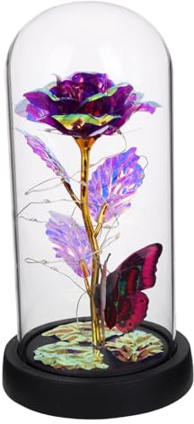 MUSISALY in Glass Dome Lights Romantic Forever Lamp for Valentine Day Unique Home Decoration Preserved Butterfly Adornments