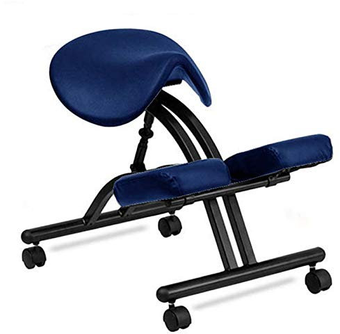 LULUMAIC Ergonomischer Kniestuhl, Kniestuhl-Sattelsitz, für das Heimbüro zur Linderung von Rücken- und Nackenschmerzen, Haltungskorrektursitz,Blau