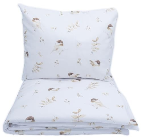 Baby Comfort sängkläder set påslakan (100 x 135 cm) + örngott (40 x 60 cm), sparvar