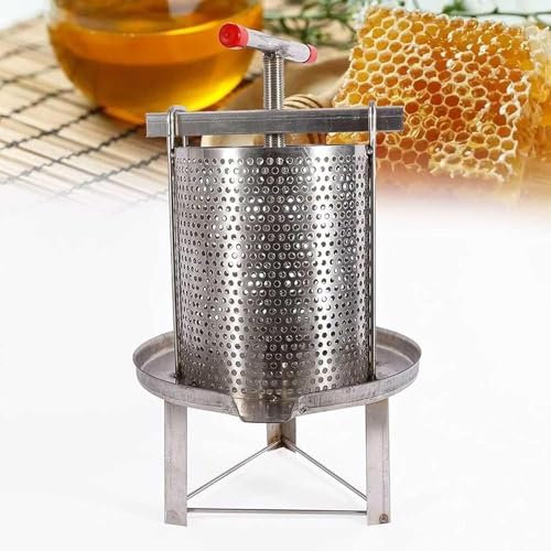 Manuelle Honigpresse, Wabenspinner, Bienenwachsmaschine, Edelstahl-Honig-Zentrifugenwerkzeug, manuelle Honigpresse, Wachspresse und Honigpresser, Extrakt, mit Filter