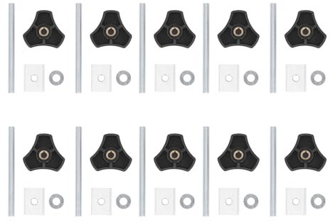 Respicefinem 10 set t kit de vía T accesorios de perno de perno deslizante de madera accesorios de jigs de acero inoxidable ideal para aplicaciones de carpintería y metalurgia con