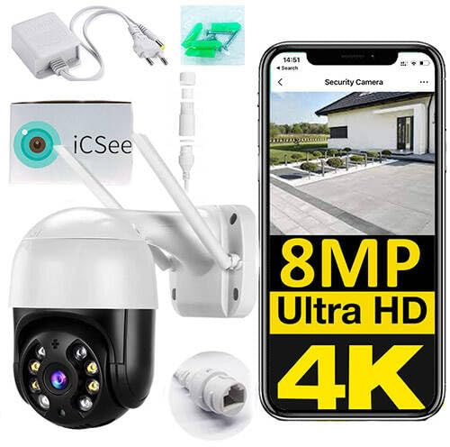 Sone Smart One 4K 8MP WLAN Außenkamera PTZ iCSee IP66 mit Nachtsicht