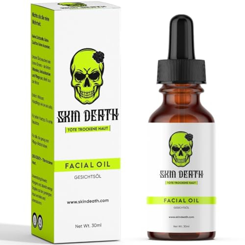 SKIN DEATH Huile pour le visage - 30 ml - Avec huile de graines de framboise, huile de rose musquée, huile de pépins de figue de barbarie, huile de graines de grenade, huile de jojoba - Huile de soin