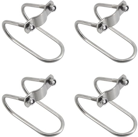 Abrazadera de tubo cruzado de acero inoxidable M6 x 25 x 32 mm, doble en forma de U, para andamios, granjas, invernaderos (paquete de 4)