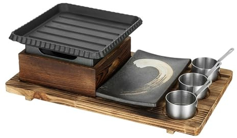 XYUERU Portable BBQ Charcoal Grill, Korean Japanese Tabletop Barbecue Grill,NonStick Hibachi Smokeless Individual Tabletop Smoker Grill Yakiniku for Indoor Dining Table Camping