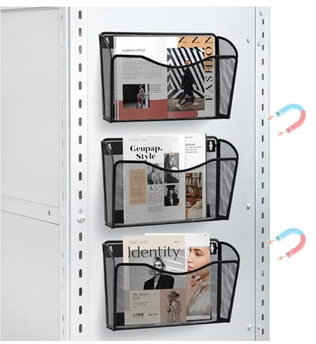 AGPTEK Magnetischer Zeitungshalter Wand, 3 STÜCK Zeitschriftenhalter | ohne Bohren, Magnetischer Zeitschriftenhalter für Kühlschrank, Schränke, Büro, Klassenraum