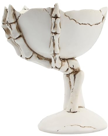 Genikeer Skeleton Hand Candy Bowl - Resin Serving Dish | Skeleton Hand Snack Holder, Desktop Ornament, Food Display Bowl for Home Bar Table Decoration