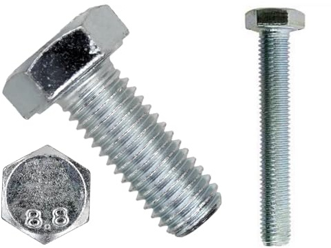 M 8 x 45 DIN 933 8.8 Sechskant Schrauben verzinkt Maschinen Gewindeschrauben M 8x45 (20)