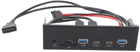 SENECESLI 6 Ports USB 3.2 Hub, Lecteur de Carte PC avec des Ports Audio, Prends en Charge USB A Entrée de Microphone de Carte Mémoire de Type C, 5 Gbps Fast Data Transfer Splitter