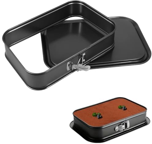 FONTSATTY Springform Cake Pan Non-Stick, 11 x 7.1 Inch Rectangle Cheesecake Pan, Tiramisu Bakeware with Removable Bottom Baking Pan Mold Leakproof