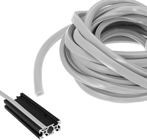 sourcing map Guarnizione piatta in alluminio estrusione a U, 10 m, protezione antipolvere, staffa per stampante 3D con profilo in alluminio serie 4545, 5050, 1 confezione (grigio)
