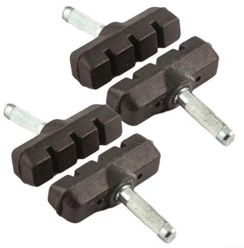 Pastillas de freno, 4 pares (8 bloques) zapatas de freno de bicicleta para frenos en V de 55 mm, bloques de poste de rosca, diseño ligero para bicicletas de carretera y eléctricas