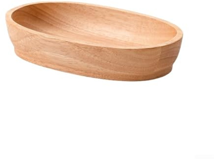 Plateau ovale en bois pour servir des plats, des collations et des fruits secs, bol en bois naturel pour cuisine, décoration d'intérieur, porte-clés, bol de rangement de bijoux (24 x 15 x 4,5 cm)