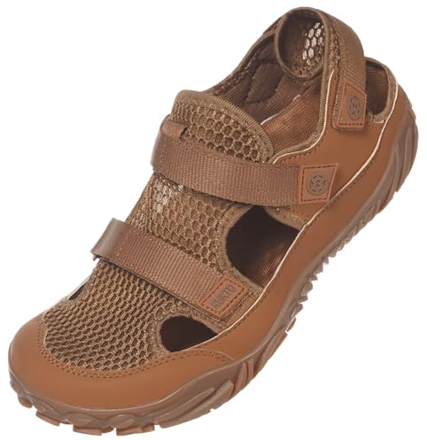 Hsyooes Chaussures pieds nus pour femme et homme Chaussures de plage larges, marron, 45 EU