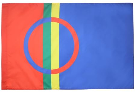 AZ FLAG - Drapeau Samis de Laponie - 150x90 cm - Drapeau Saami 100% Polyester Avec Fourreau et cordelette - Pavillon 110 g