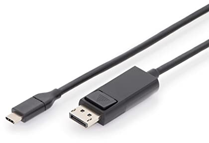 DIGITUS USB 3.2 Gen2 Adapter-Kabel - 2.0 m - USB C (St) zu DisplayPort (St) - 10 Gbit/s - Monitorkabel - Schwarz
