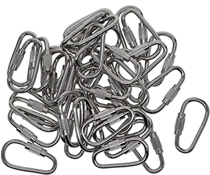 P Prettyia 50x Kleine Stahl Schraubkarabiner Outdoor Karabiner Sicherheitskarabiner