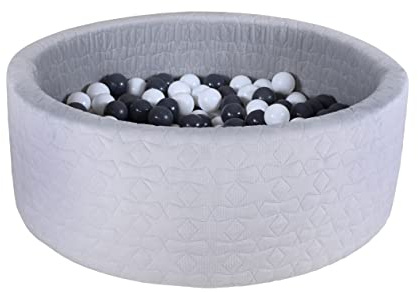 Knorrtoys 68197 - Bällebad soft - Cosy geo grey - 300 Bälle grey/creme