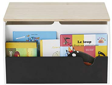Vertbaudet Büchertruhe,School weiß/Natur ONE Size