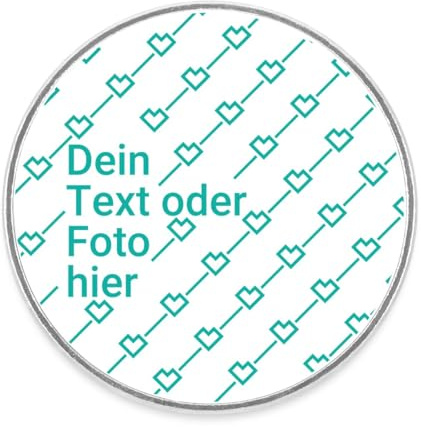 Runder Kühlschrankmagnet Mit Foto Oder Text | Magnet Selbst Gestalten | Größe: 5,8 x 5,8 cm | Magnet Rund mit Silberrand