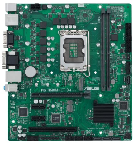 ASUS Pro H610M-CT D4-CSM LGA 1700(Intel 12th Gen&Intel vPro) TCO-optimized Commercial Motherboard(PCIe 4.0,DDR4, DP/HDMI/D-Sub,USB 3.2 Gen 2,M.2 E slot,TPM IC onboard,SMBUS,ACCE, Boot Defender)