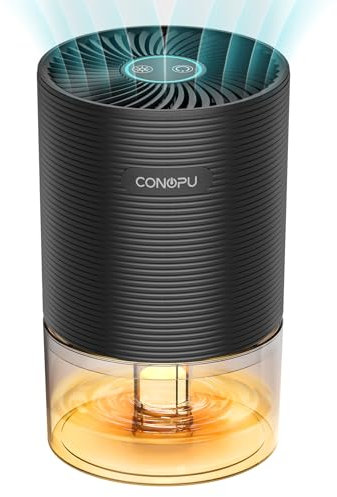 CONOPU Dehumidifiers for Home Drying Clothes Damp, Portable Dehumidifier for Bedroom with 7 Colors Light, Ultra-quiet, Auto Shutoff, Energy-saving Dehumidifier for Caravan Office Garage