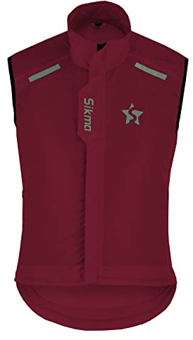 Sikma Herr dam cykelväst dusch vindtät löpning unisex HI-VIZ väst cykeljackor, Vinröd, S