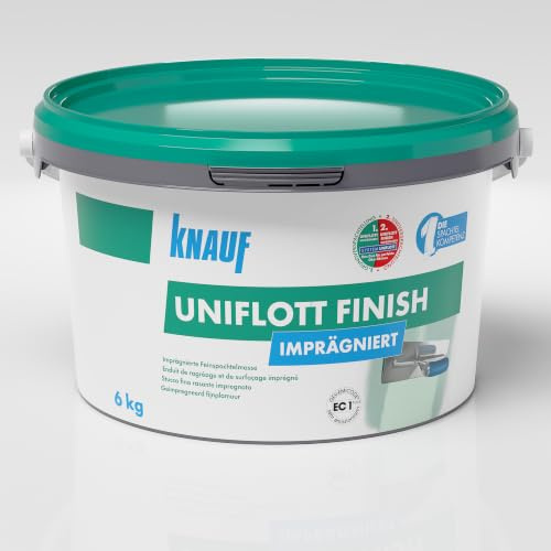 Knauf Uniflott Finish imprägniert - für imprägnierte Gipsplattenfugen, leicht zu verarbeiten, schnell trocknend, 6 kg