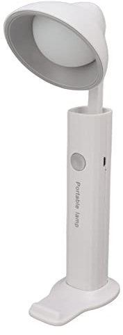 Torcia Magnetica, Lampada da Tavolo per Apprendimento con Oscuramento Continuo, Torcia Portatile Ricaricabile, 3 Temperature di Colore, Protezione per gli Occhi, Portalampada Circolare (Grigio chiaro)