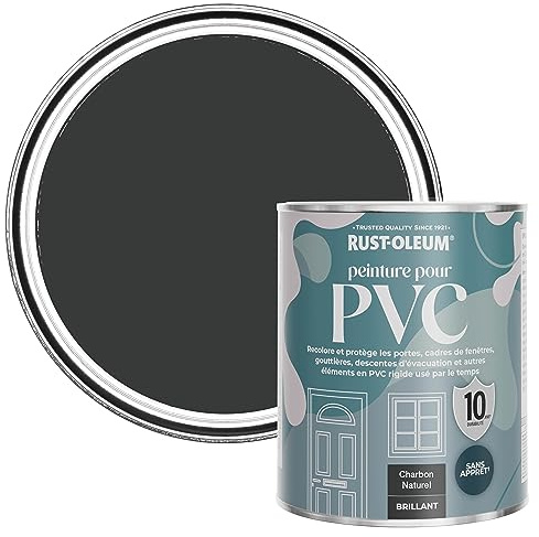 Rust-Oleum Black uPVC Door and Window Paint In Gloss Finish - Natural Charcoal (Black) 750ml