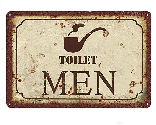 Blechschild Vintage Toilette, WC, Badezimmer, Metall-Blechschild Wanddekoration Home Bar Schild 30,5 x 20,3 cm