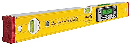 STABILA Niveau à bulle électronique TECH 196M DL - Niveau à bulle numérique étanche à l'eau et à la poussière selon IP 67-2 écrans numériques - Sans calibration - Avec sac - 61 cm
