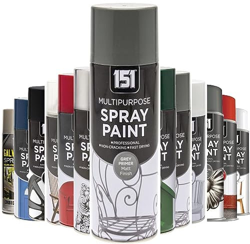 AlezyB - 1 x Grey Primer Multi-Purpose Spray Paint 400ml Excellent Coverage, Quick & Fast Drying for interior & exterior Multipurpose Spray for Metal | Plastic | Wood | Glass.