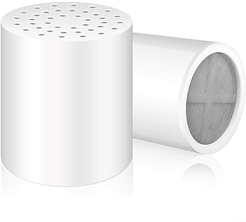 Lot de 2 filtres de pommeau de douche, cartouche de rechange pour filtre de douche à 20 étapes, filtre adoucisseur d'eau pour eau dure