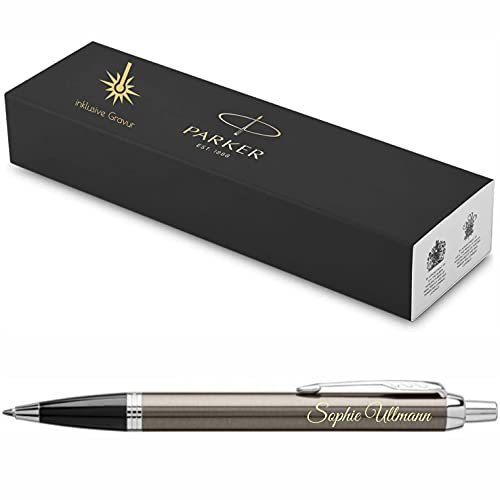 PARKER IM Core Kugelschreiber mit Gravur | Premium Stift | Geschenkbox | schwarze Mine | personalisiertes Geschenk | Namen | graviert | Jahrestag | Geburtstag (Dark Espresso C.C.)