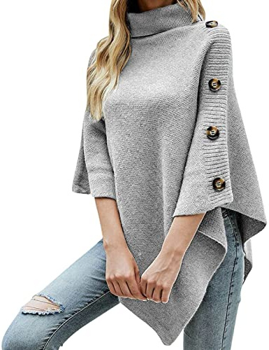 Donne Poncho Multiway Sherpa Pile Scialli Involucro Inverno Caldo Morbido Grande Mantello con Bottoni A Quadri Coperta Poncho Oversize per la Casa Ufficio Scuola