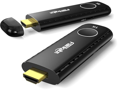 Kabelloser HDMI-Sender und -Empfänger, tragbarer kabelloser HDMI-Extender (30 m), Plug-and-Play-Video- und Audio-Extender für Streaming auf Monitor