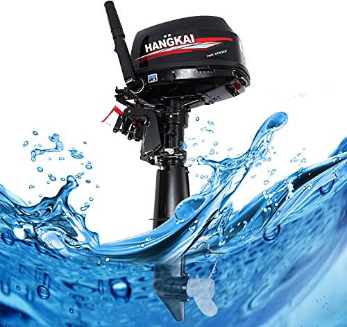 2-Takt-Motor 6 PS 4400W Außenbordmotor Benzin aus Aluminium-Legierung, Kurzschaft Außenborder Bootsmotor CDI-Zündsystem Schlauchbootmotor, Außenborder Bootsmotor Wassergekühlt Outboard Motor
